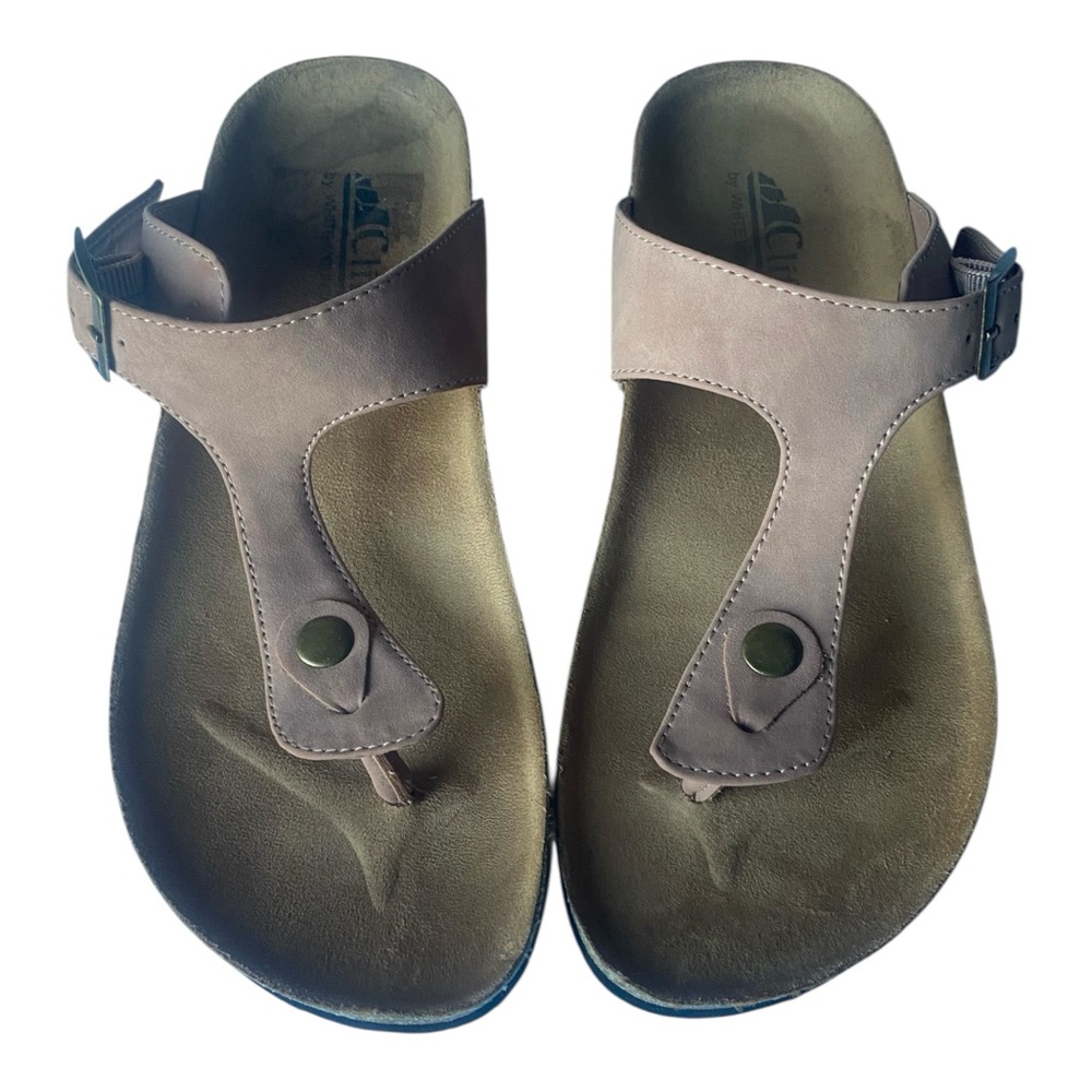 Cliffs by WHITE MOUNTAIN Tan Sandals Cork Footbed SIZE: 7M